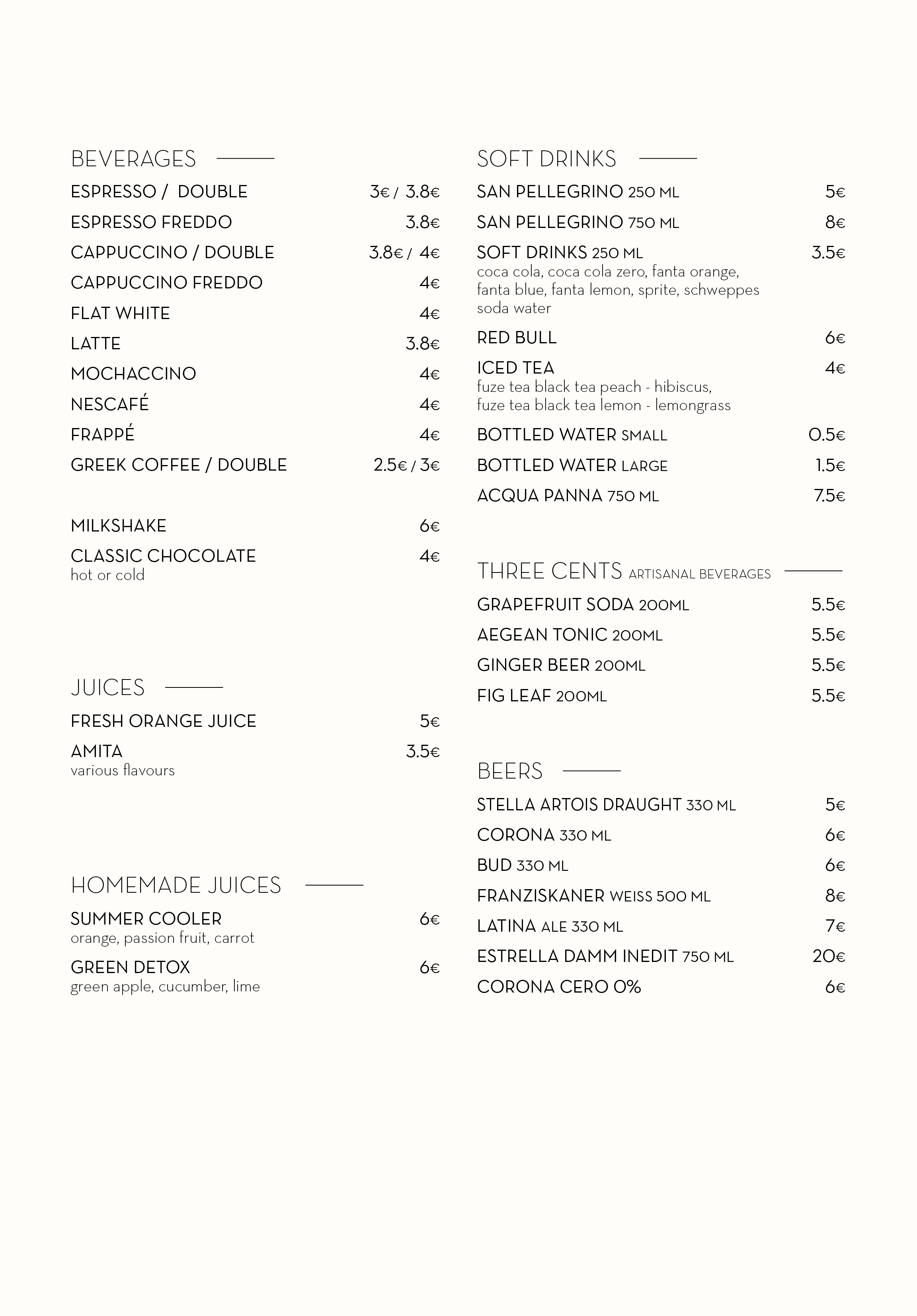 beverages